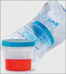 Specimen container with press on cap