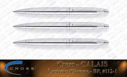 ( CROSS )  " Authorized Distributor Pen CROSS Indonesia  " CROSS CALAIS LUSTROUS CHROME BP# 112-1 Ballpoint Pen Souvenir / Promotion / Merchandise