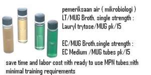 LT/ MUG Broth - Lauryl Tryptose / MUG Pk/ 15 - EC/ MUG - EC Medium/ MUG Tubes Pk/ 15